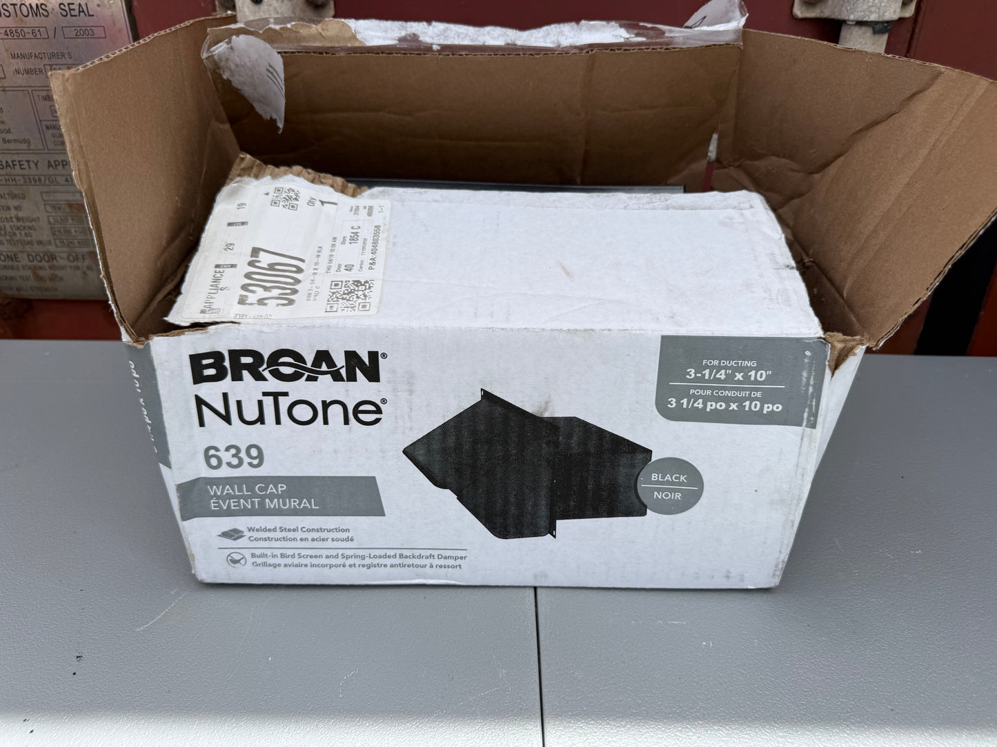 Broan Wall Cap Black