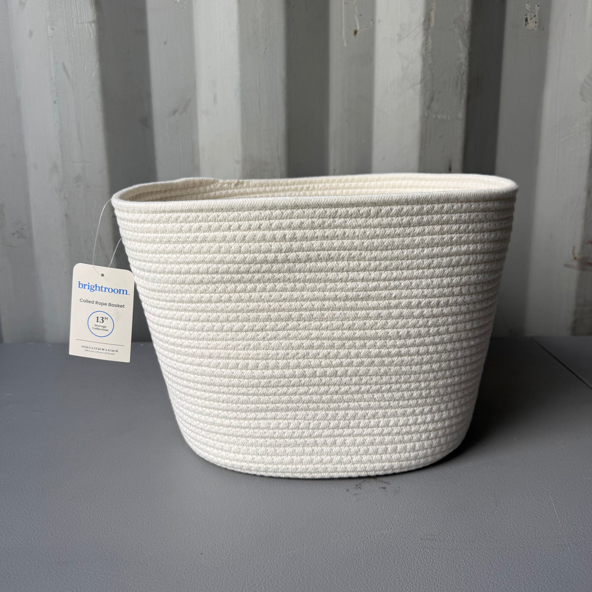 Decorative Coiled Rope Basket White - Brightroom™: Circular Polyester, 6" Height, 8" Width, Spot Clean, Gift Basket