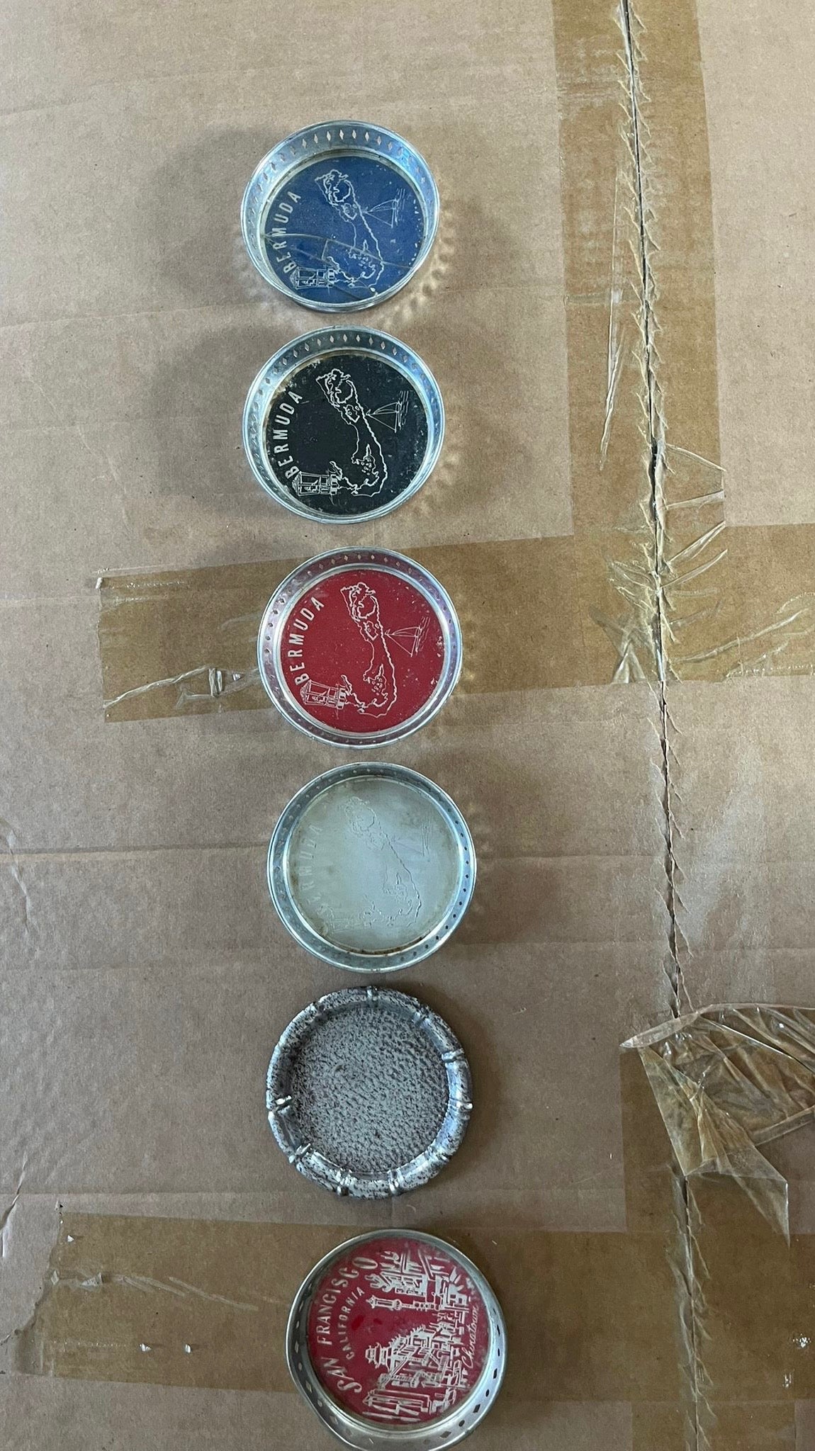 6 Vintage Souvenir Powder Compacts
