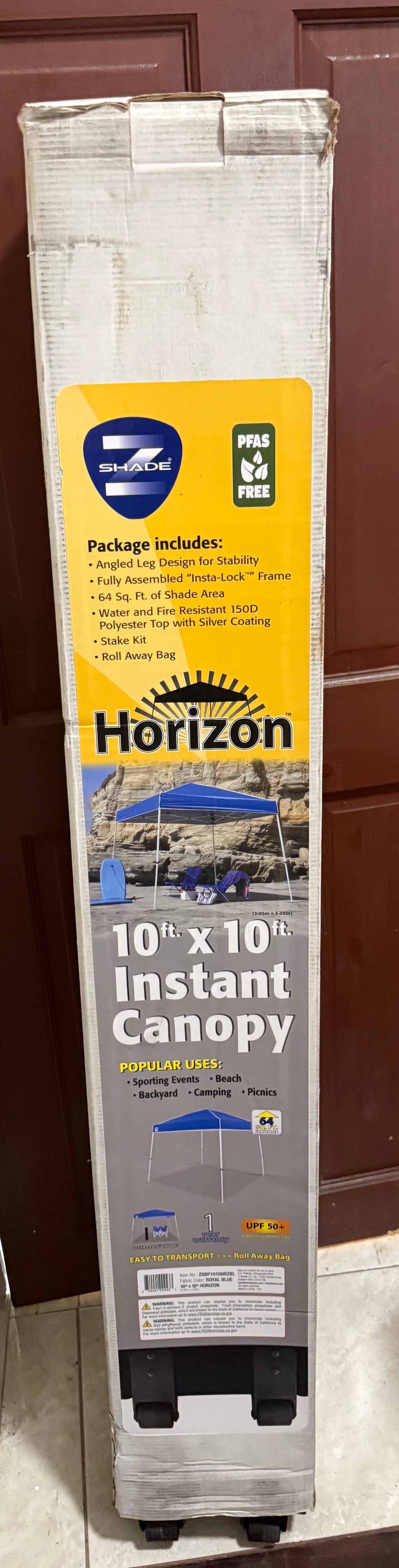 Z-Shade 10-ft x 10-ft Rectangle White steel frame with blue fabric top Pop-Up Canopy