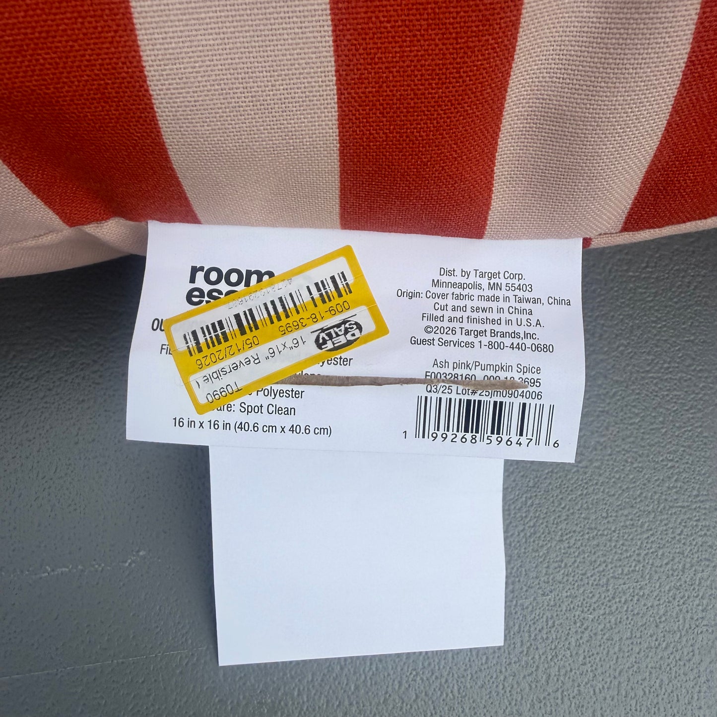 16"x16" Square Reversible Cabana Stripe Outdoor Throw Pillow - Room Essentials™