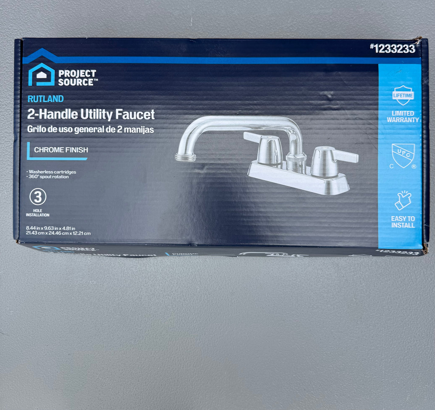 Project Source Chrome 2-handle Deck-Mount Utility Faucet