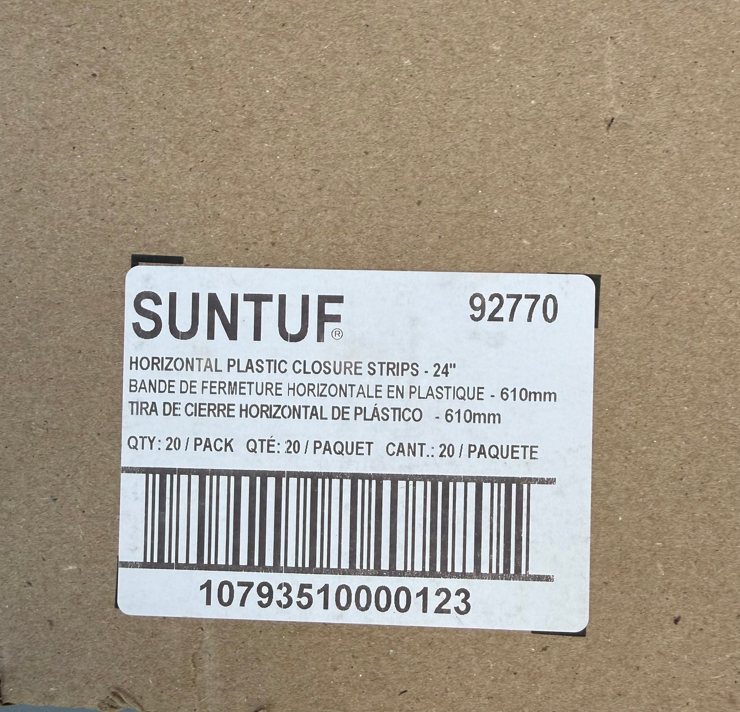Box of Suntuf 24-in Cross Link Polyethylene Solid Roof Panel Closure Strip