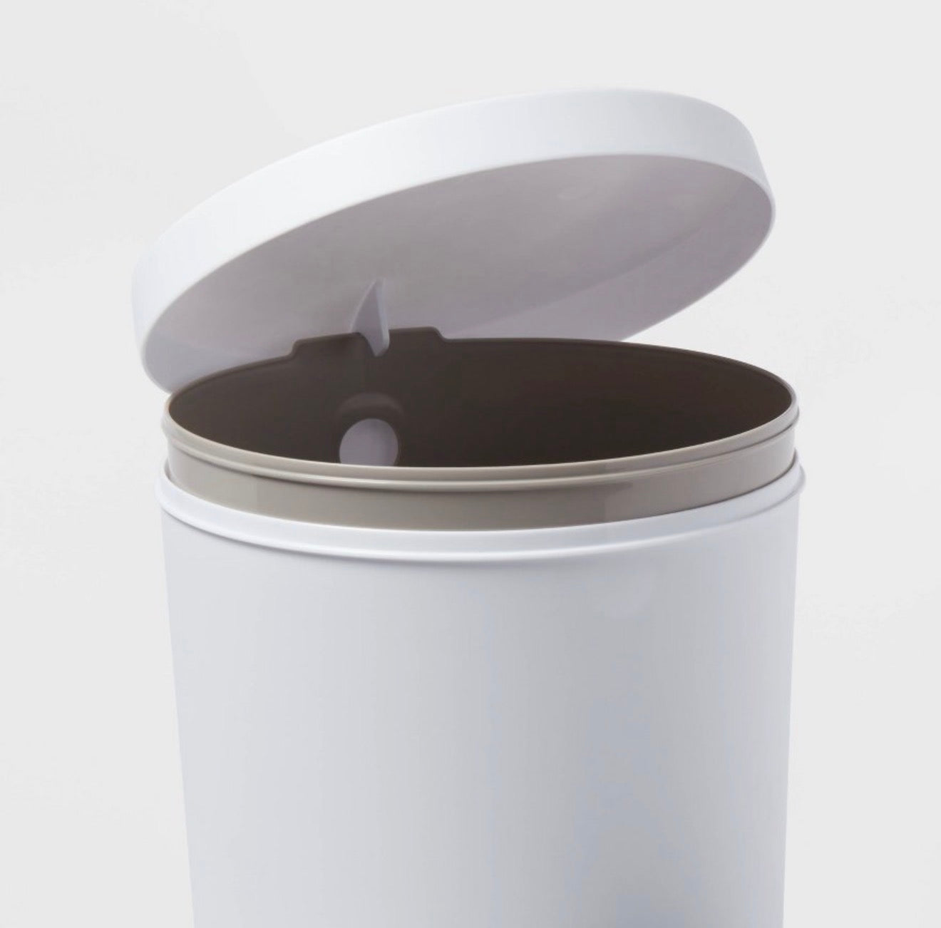 Set of 2 1.6gal Round Step Trash Can - Brightroom™: Compact Pedal-Operated Lid, Small Bathroom Bin, Textured White Finish