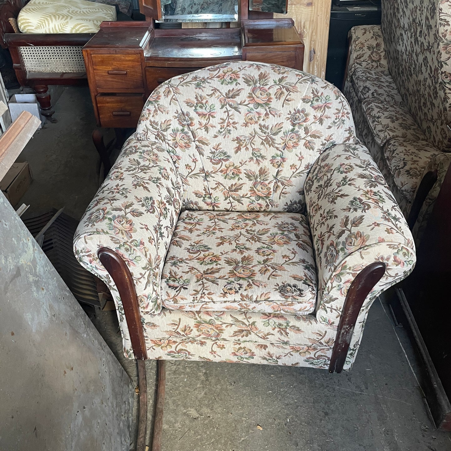 Floral Pattern Armchair Sofa