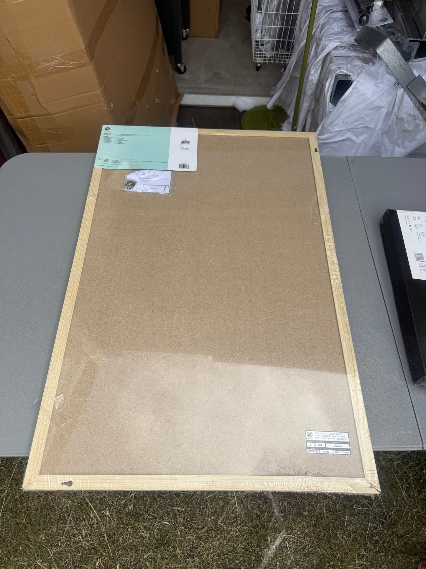 U Brands 23"x17" Cork Bulletin Board with Wood Frame