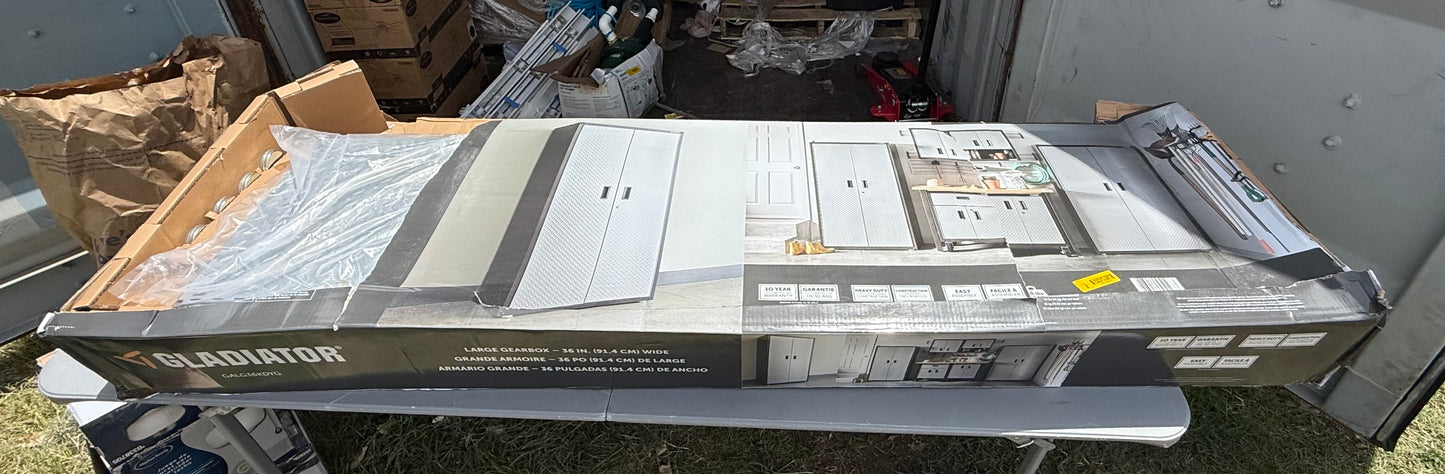 Gladiator Ready-to-Assemble Large GearBox 36-in W x 72-in H x 18-in D  Freestanding or Wall-Mounted Steel Garage Cabinet - Gray