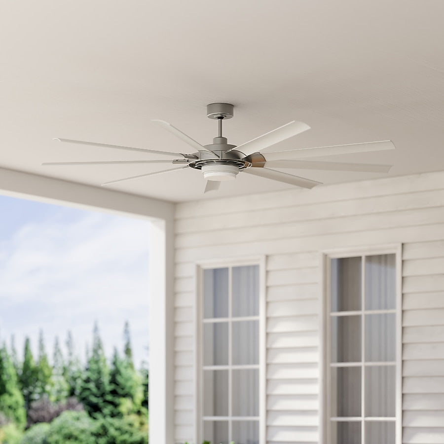 Fanimation Studio Collection Slinger v2 72-in Brushed Nickel and White w/ White Blades