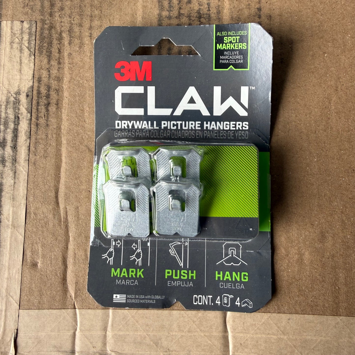 3M CLAW Steel 25-lb Capacity Picture Hanging Tool 4 - Pack