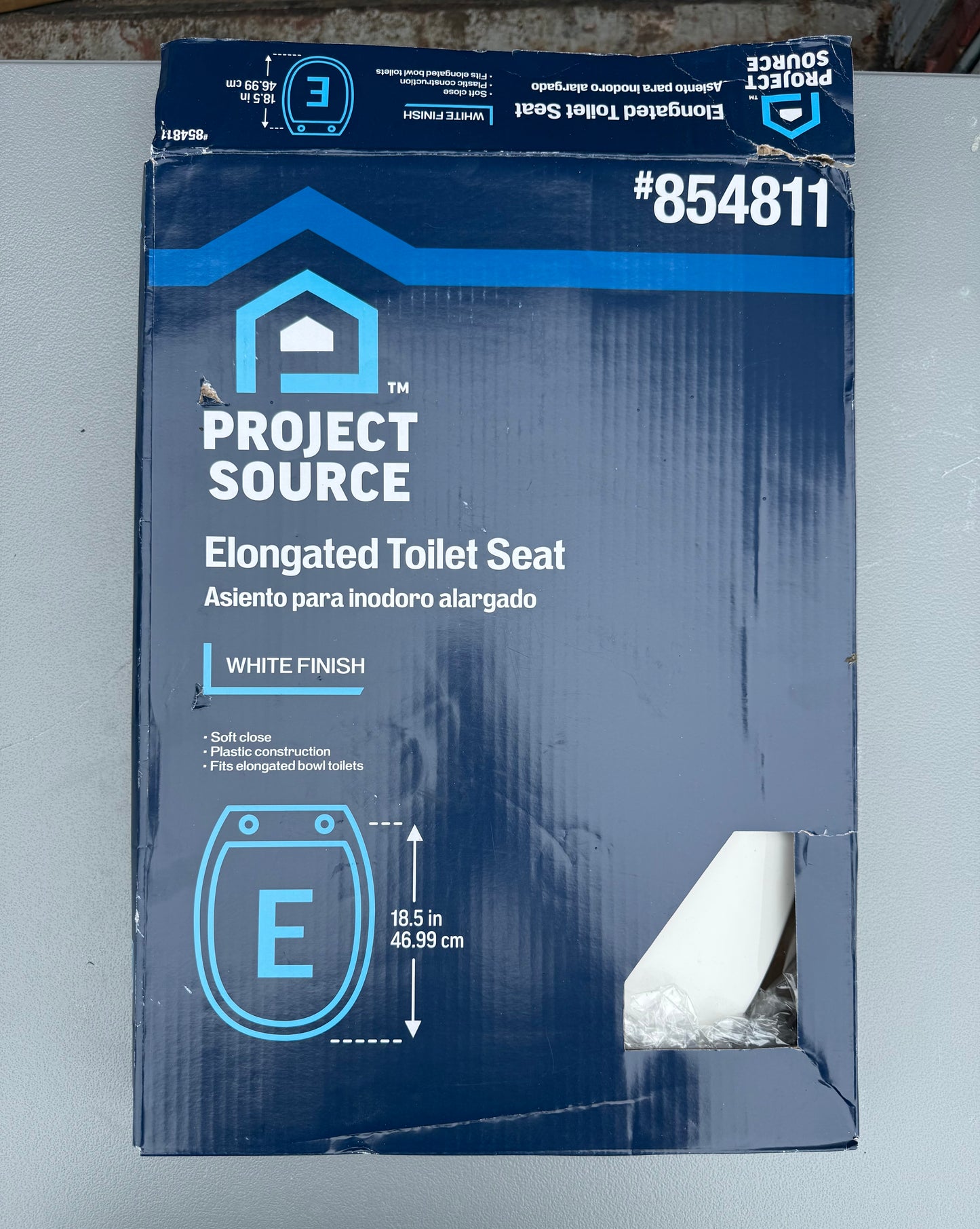 Project Source Plastic White Elongated Toilet Seat