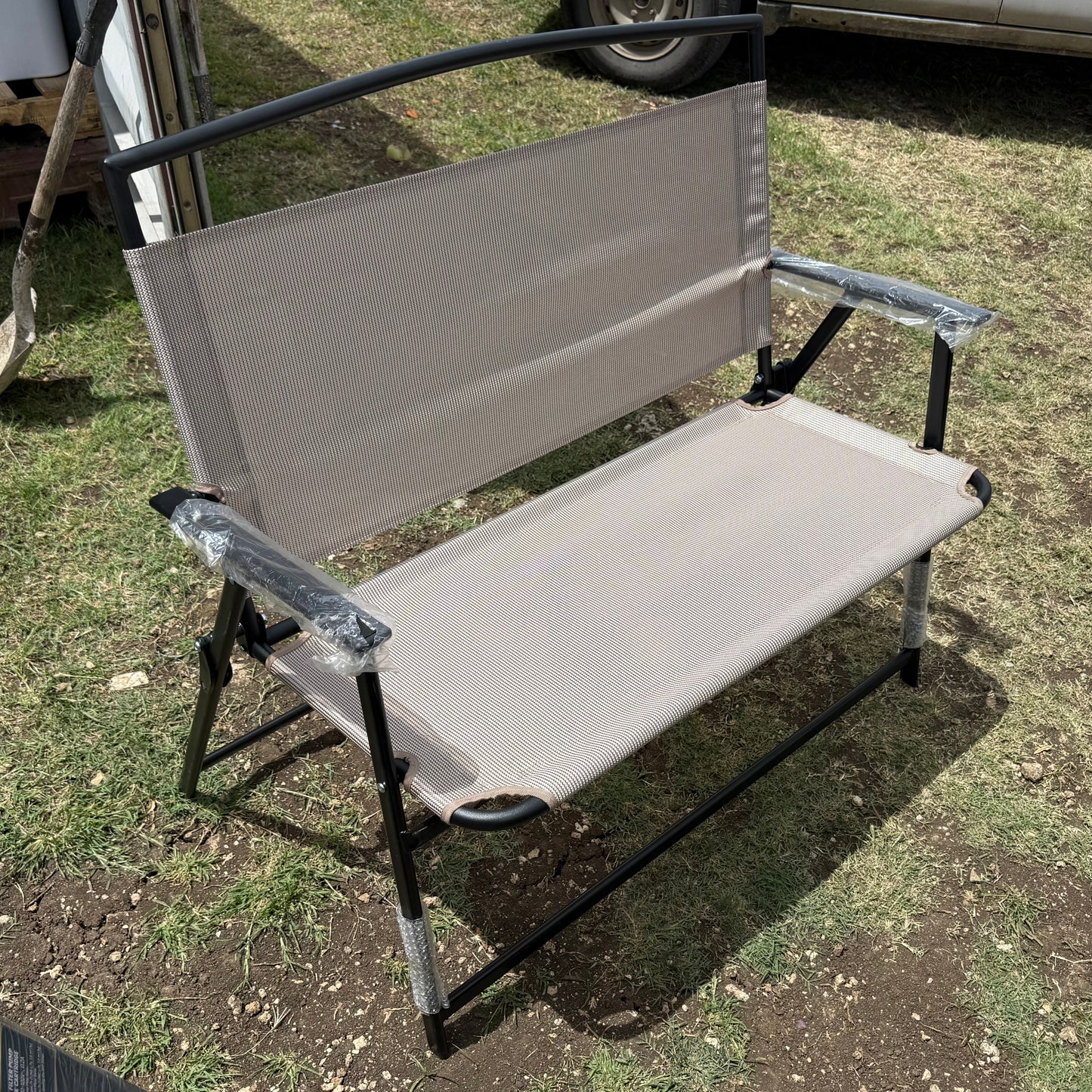Sling Folding Outdoor Portable Beach Chair (Tan) - Room Essentials™