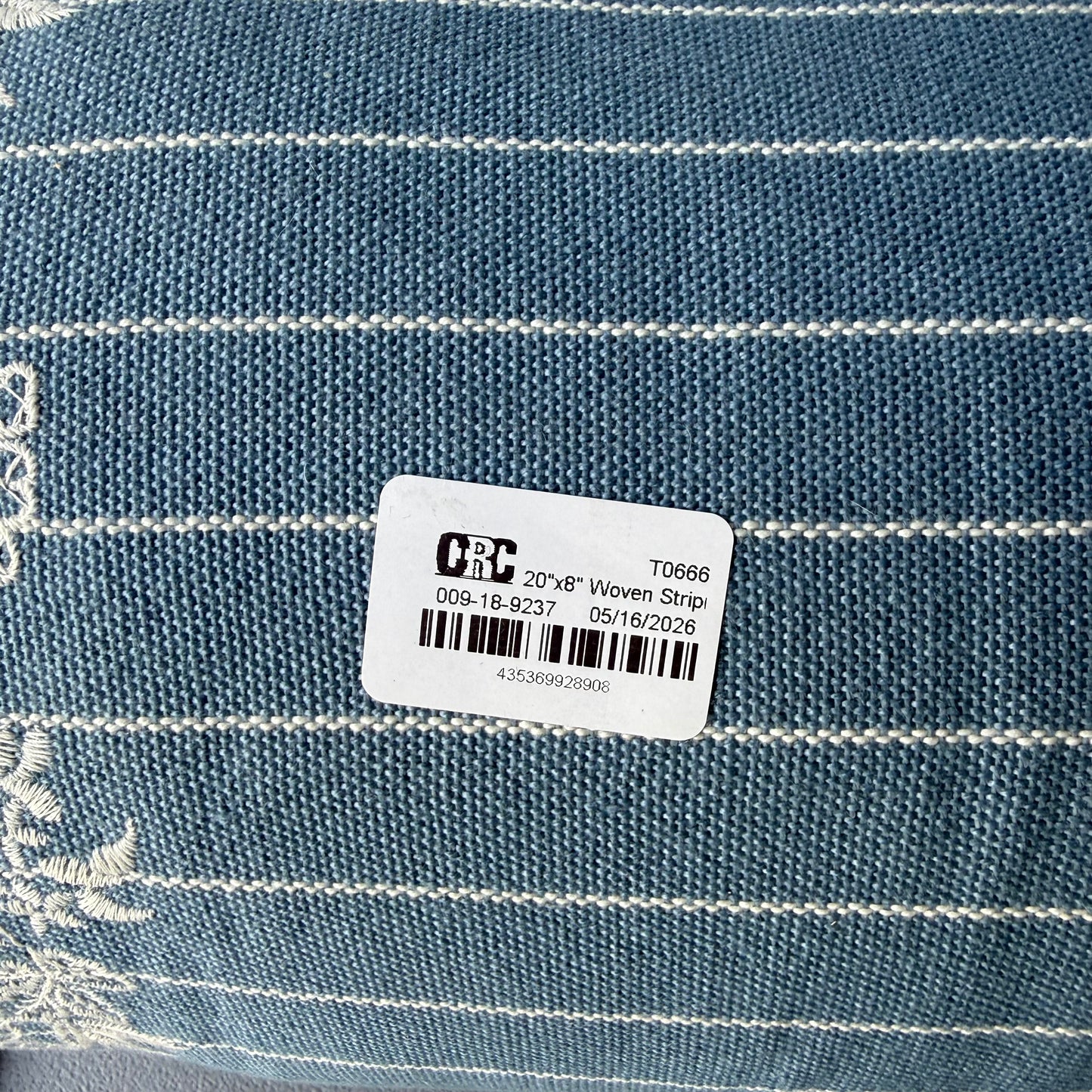 20"x8" Woven Stripe Side-Tie Outdoor Patio Throw Pillow Blue - Threshold™ designed with Studio McGee