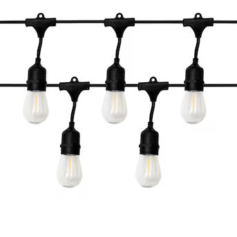 Harbor Breeze 48-ft Plug-in Black Indoor/Outdoor String Light with 24 White Light LED Edison Bulbs