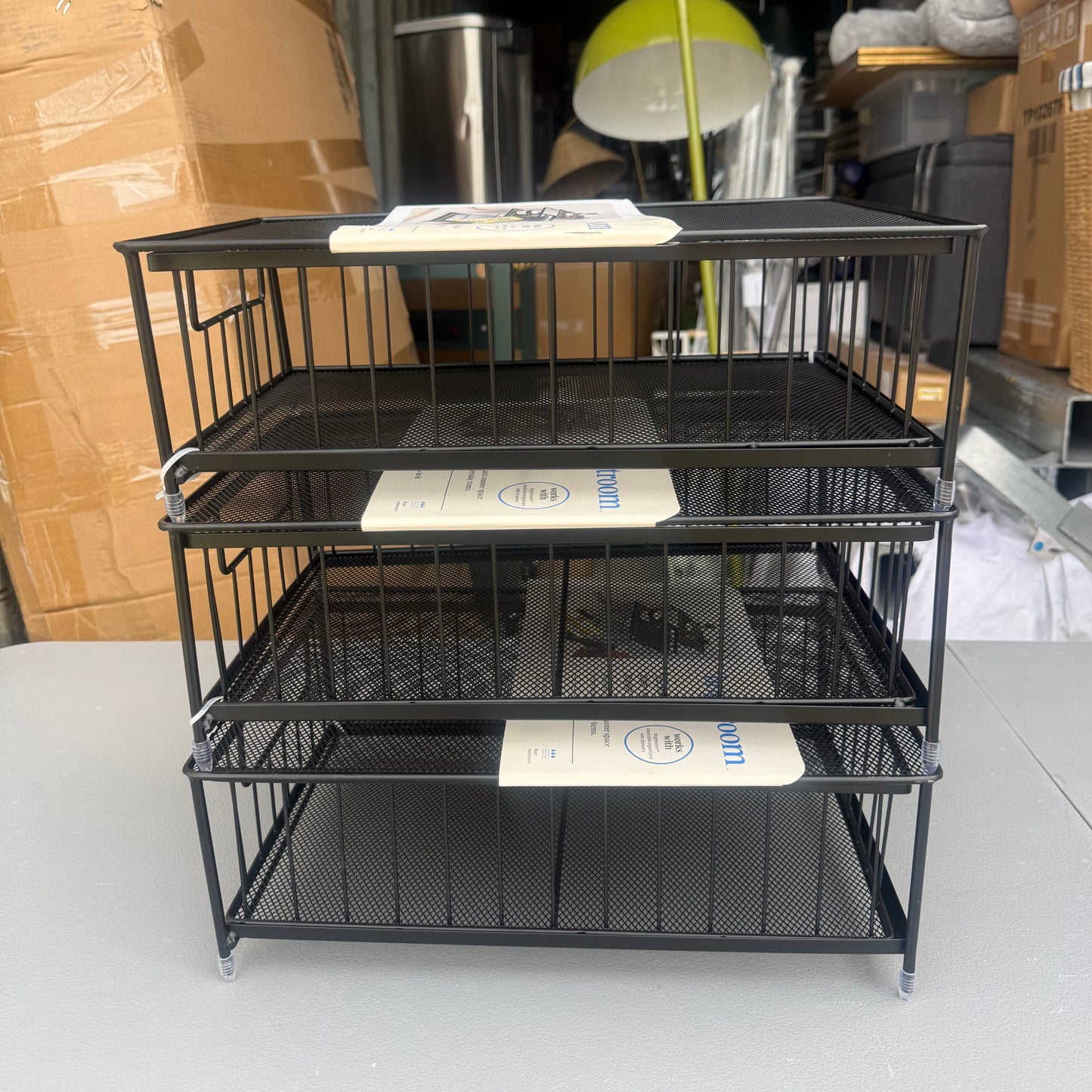 Set of 3 Small Stackable Steel Slide Out Drawer - Brightroom™