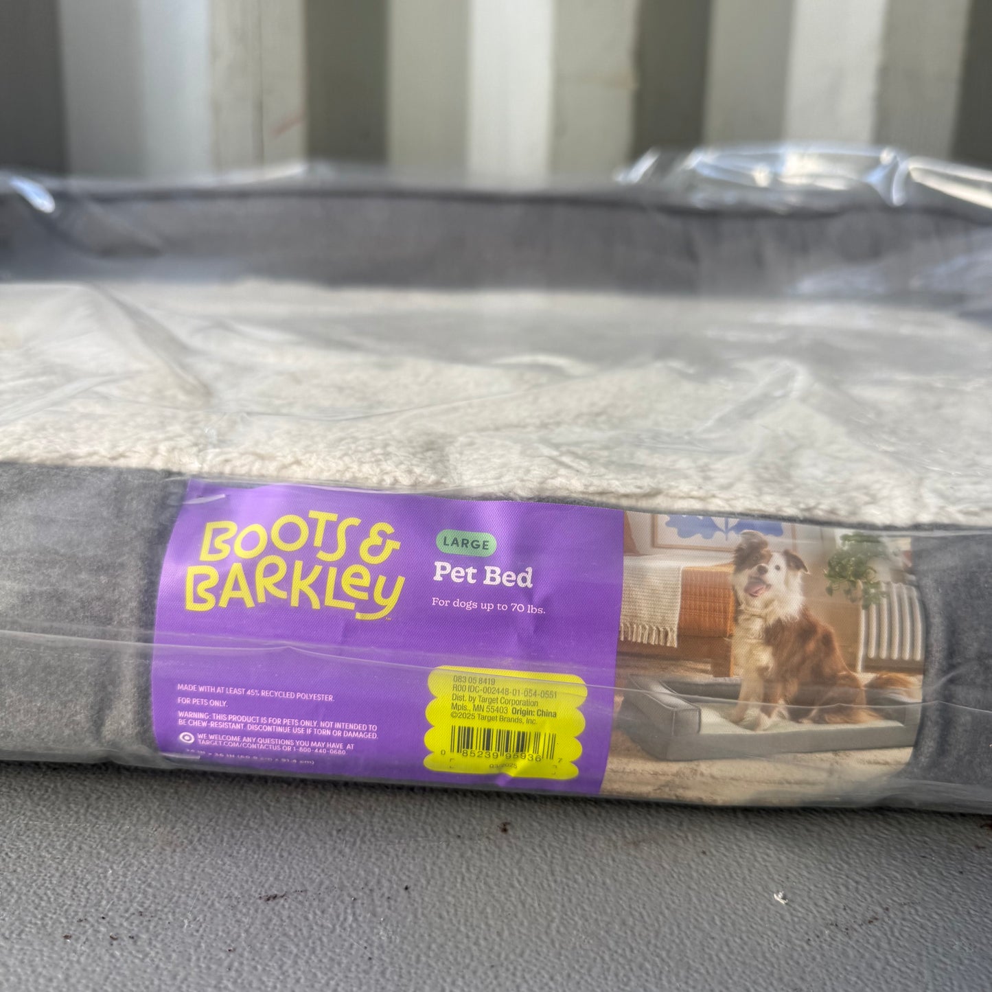 Large Boots & Barkley 3-Sided Bolster Dog Bed