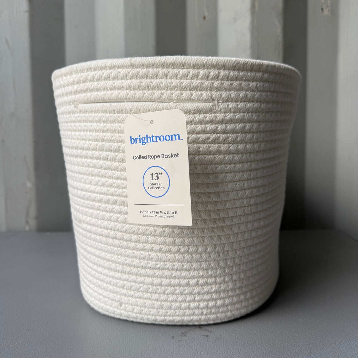 Decorative Coiled Rope Basket White - Brightroom™: Circular Polyester, 6" Height, 8" Width, Spot Clean, Gift Basket