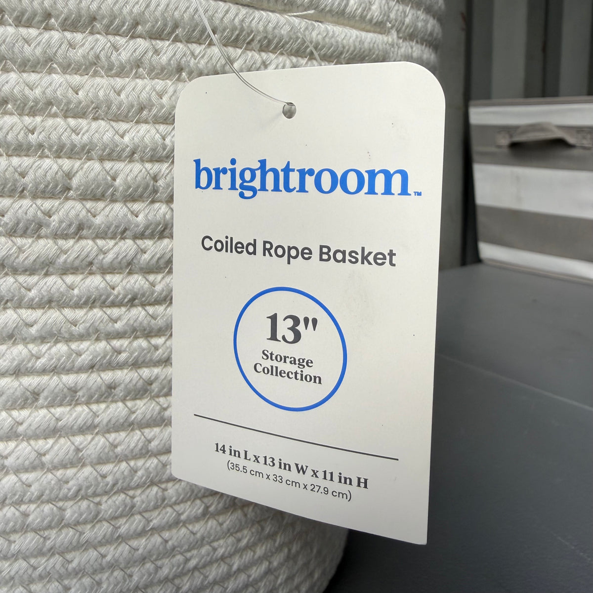 Decorative Coiled Rope Basket White - Brightroom™: Circular Polyester, 6" Height, 8" Width, Spot Clean, Gift Basket