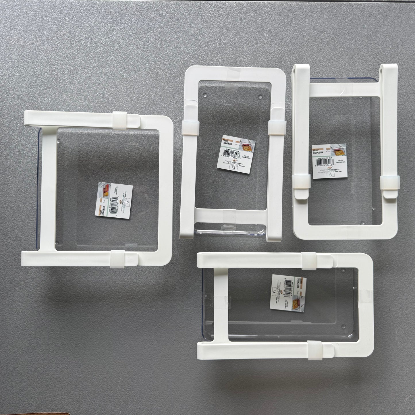 Set of 4 Assorted Fridge Storage Bins