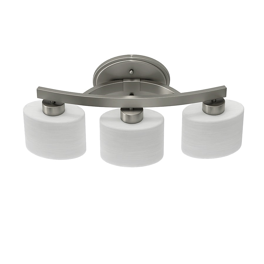 allen + roth Merington 21.5-in 3 Light Brushed Nickel Transitional Bathroom Vanity Light