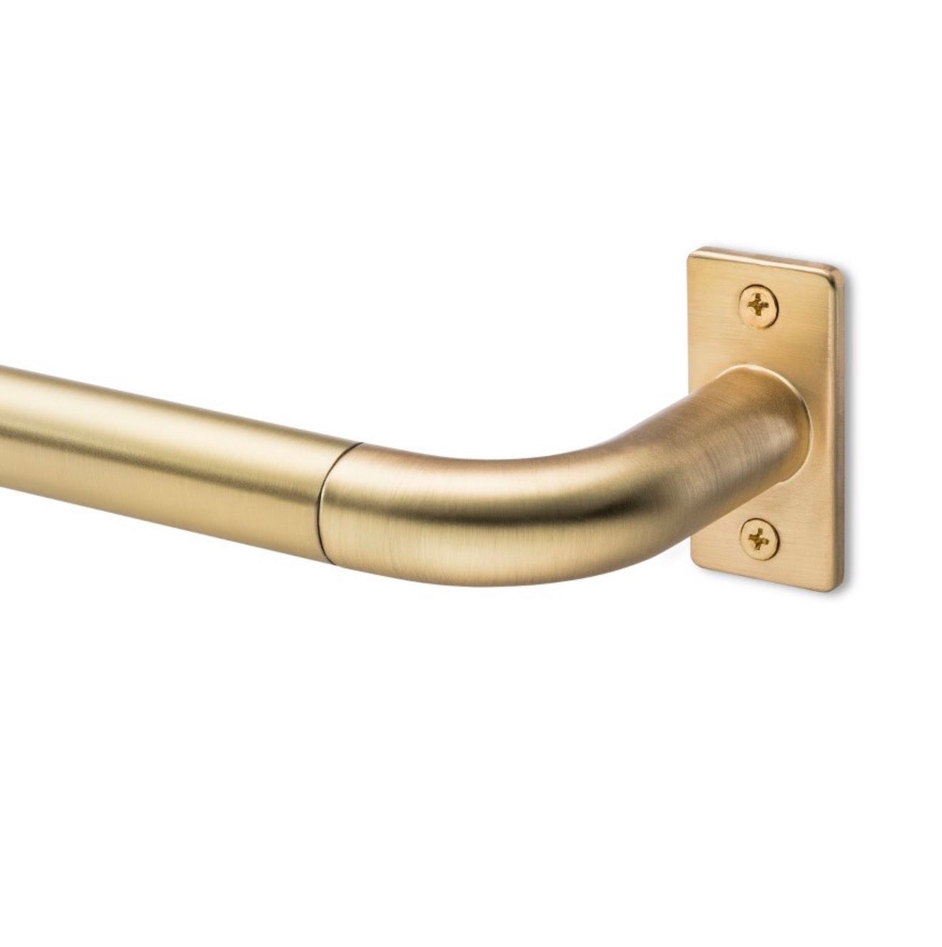 Set of 2 66"-120" Wraparound Blackout Curtain Rod Antique Brass - Threshold™: Gold Steel, Single Rod, 50 lb Capacity