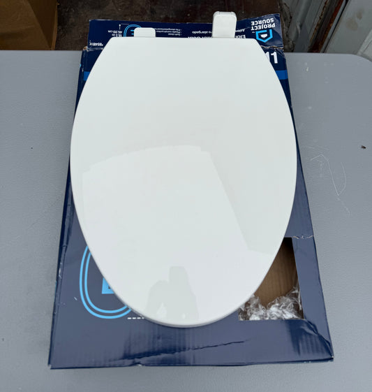 Project Source Plastic White Elongated Toilet Seat