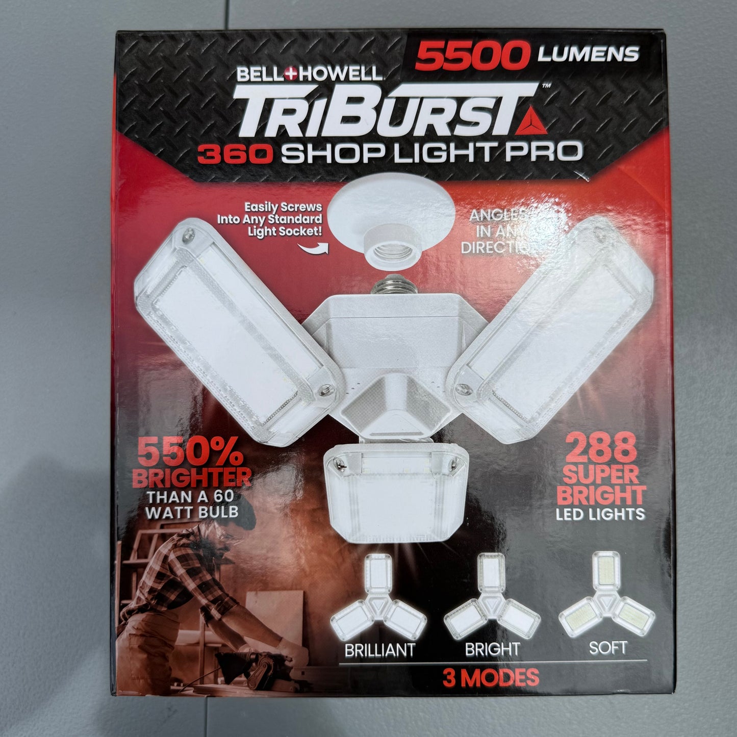 BELL + HOWELL 5500 -Lumens LED Screw-in Ceiling-Mounted Work Light