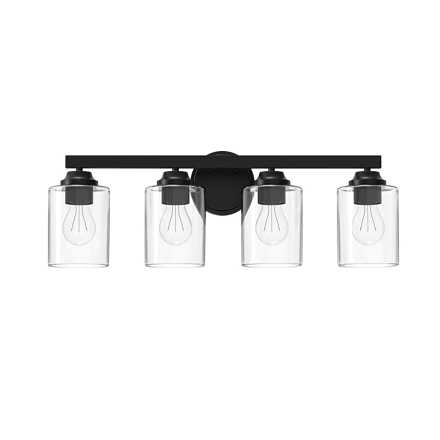 allen + roth Emeryson 24.5-in 4 Light Matte Black Transitional Bathroom Vanity light