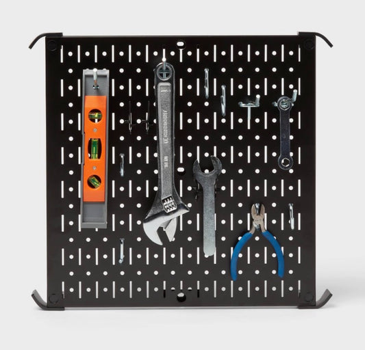 16" Square Metal Pegboard - Brightroom™: Wall & Garage Storage Organizer, Carbon