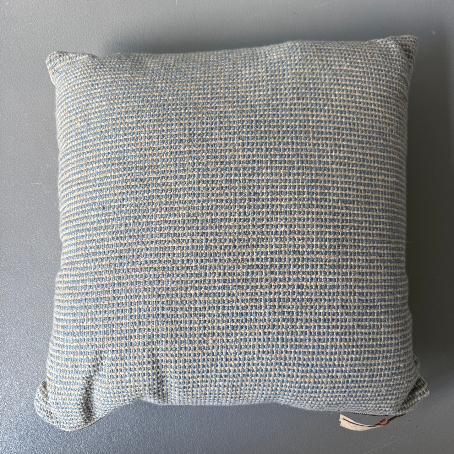 Square Chunky Linen Pillow with Exposed Zipper Blue - Threshold™