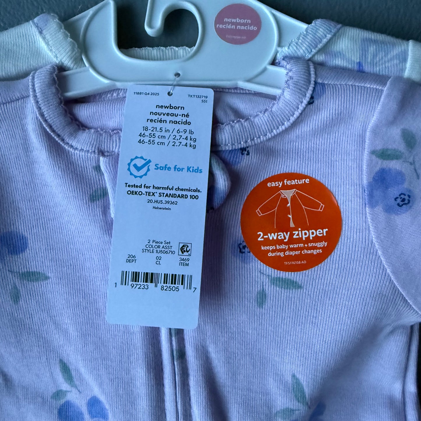 Carter's Just One You® Baby Girls' 4 Pack Floral Long Sleeve Sleep N' Play Footed Pajamas - Newborn