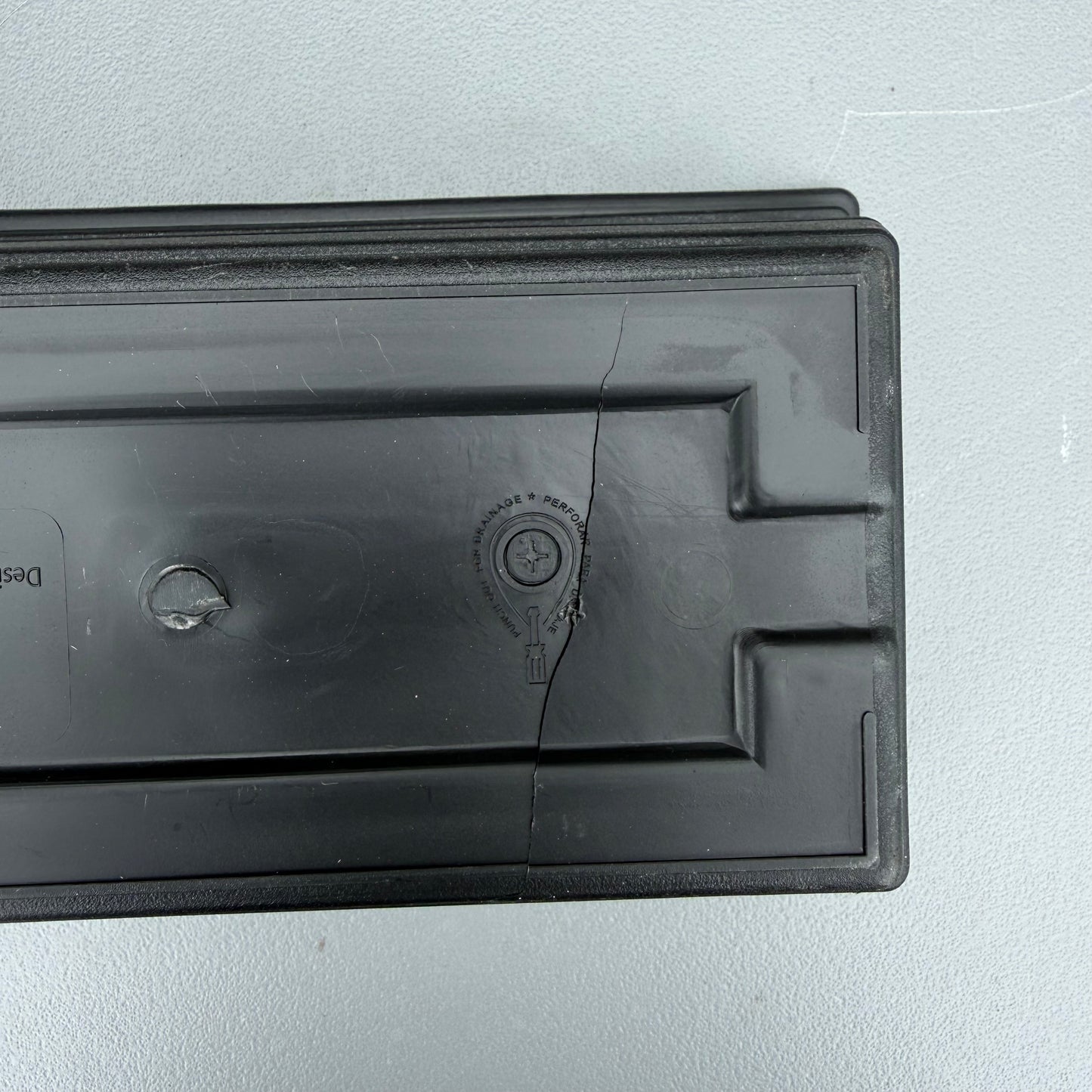 Style Selections Rectangle 23.5-in W x 8.03-in L x 6.02-in H Black Recycled Plastic Planter
