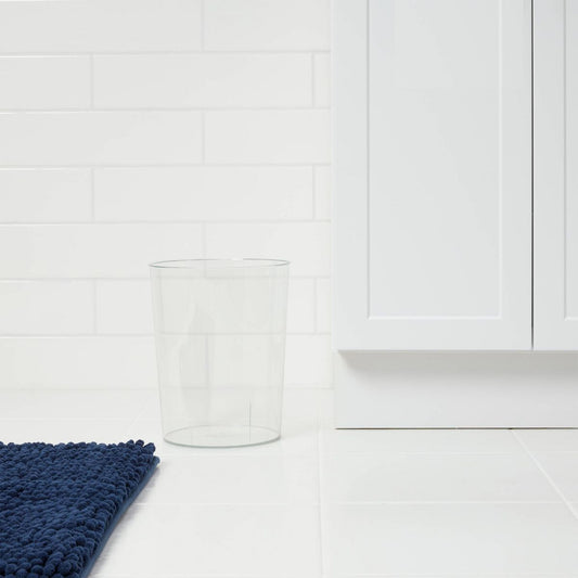 Solid Bathroom Wastebasket Clear - Room Essentials™: Plastic, 10.5" High, 6.5L Acrylic Trash Container