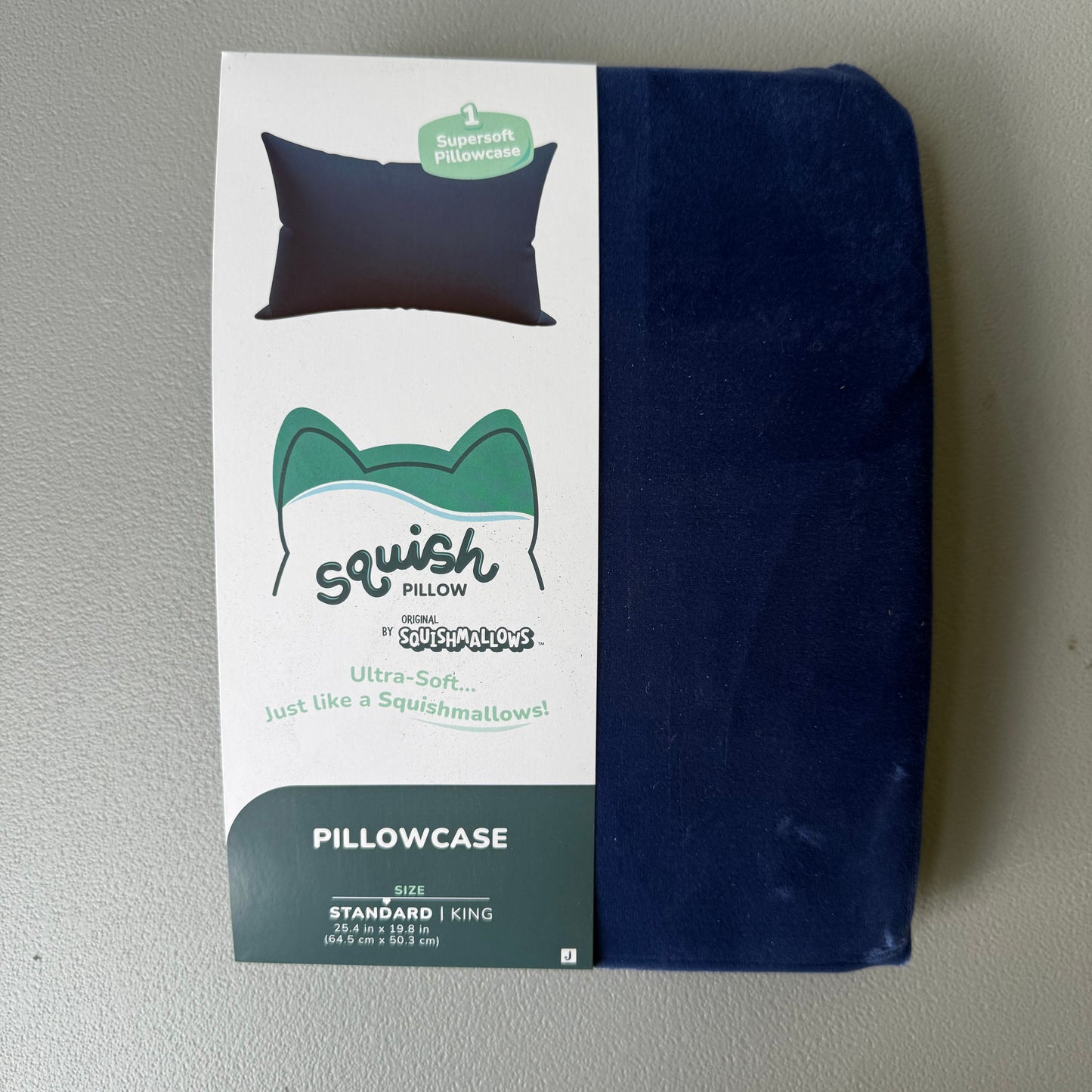 SquishPillow by Original Squishmallows King Ultra Soft Pillowcase Cover - Navy