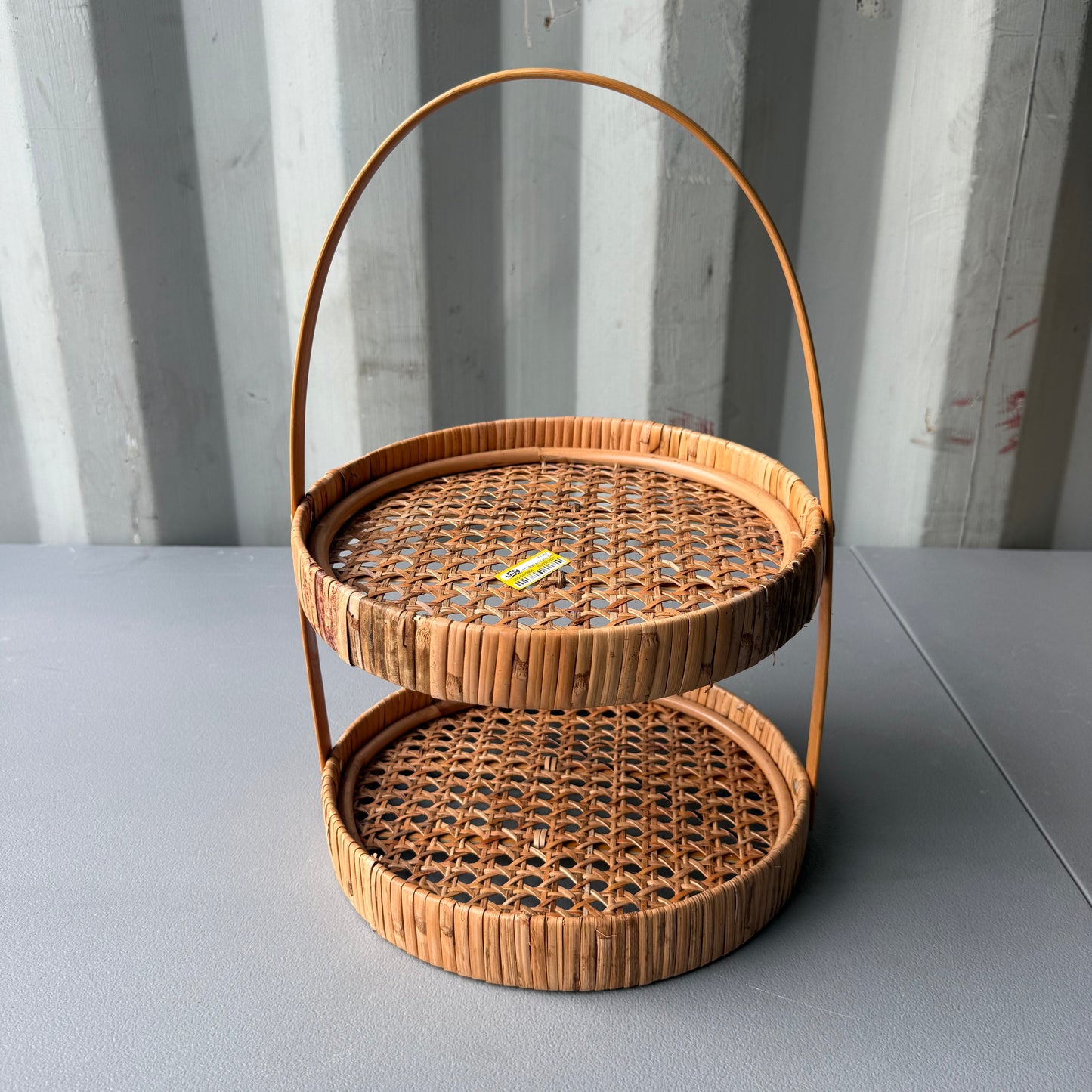11" Rattan Cane Serving Tiered Stand - Threshold™