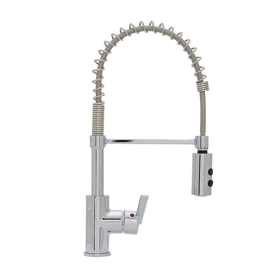 Project Source Flynt Chrome Single Handle Deck Mount Pull Down Kitchen Faucet with Deck Plate