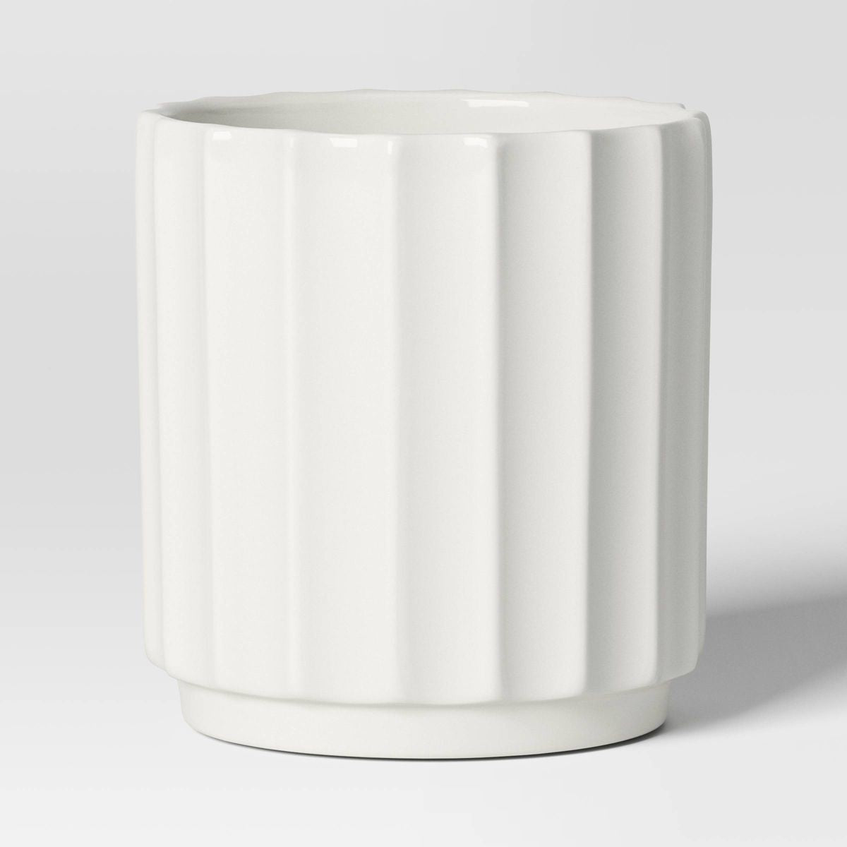 Geared Terracotta Outdoor Planter Pot White 8.11"x8.11" - Threshold™