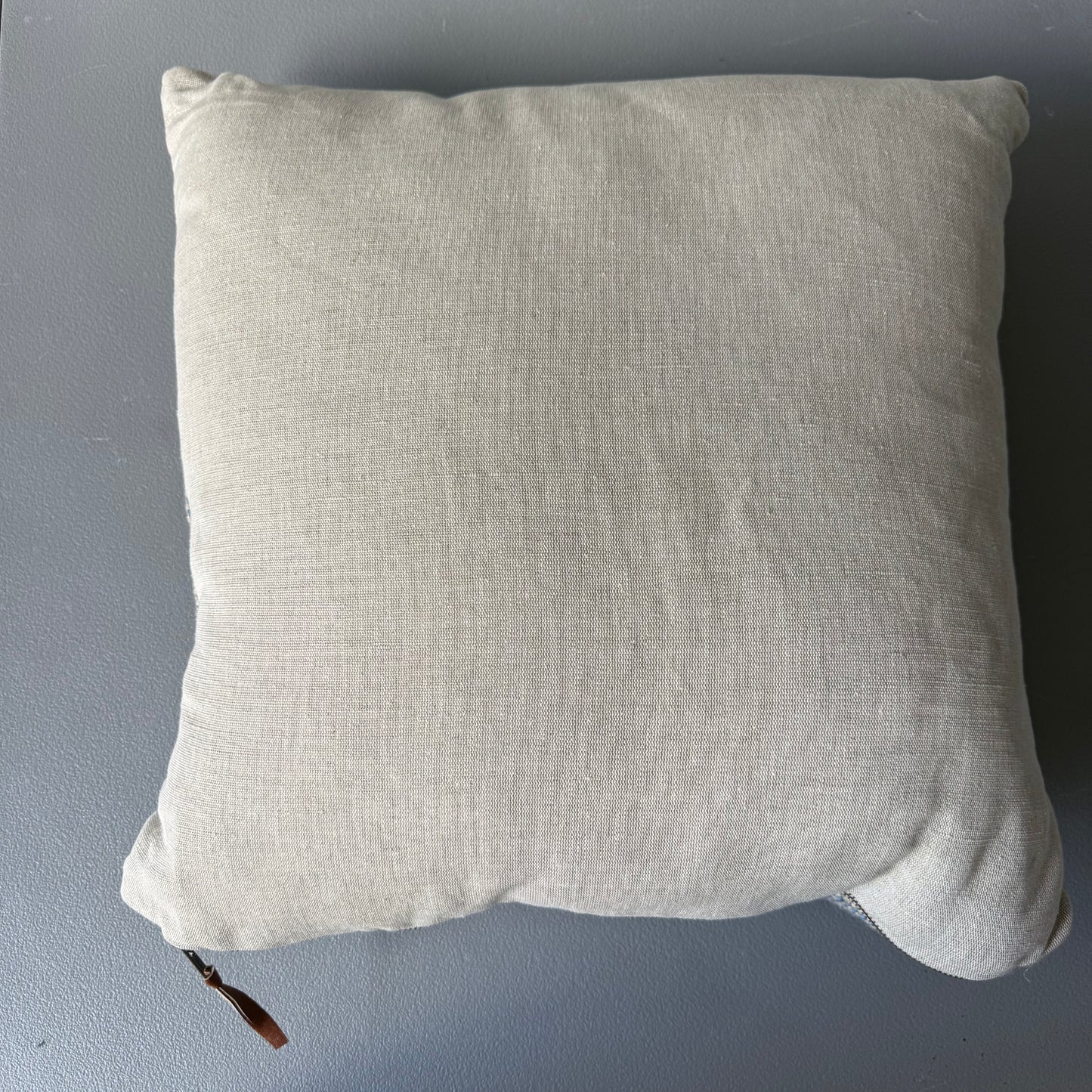 Square Chunky Linen Pillow with Exposed Zipper Blue - Threshold™