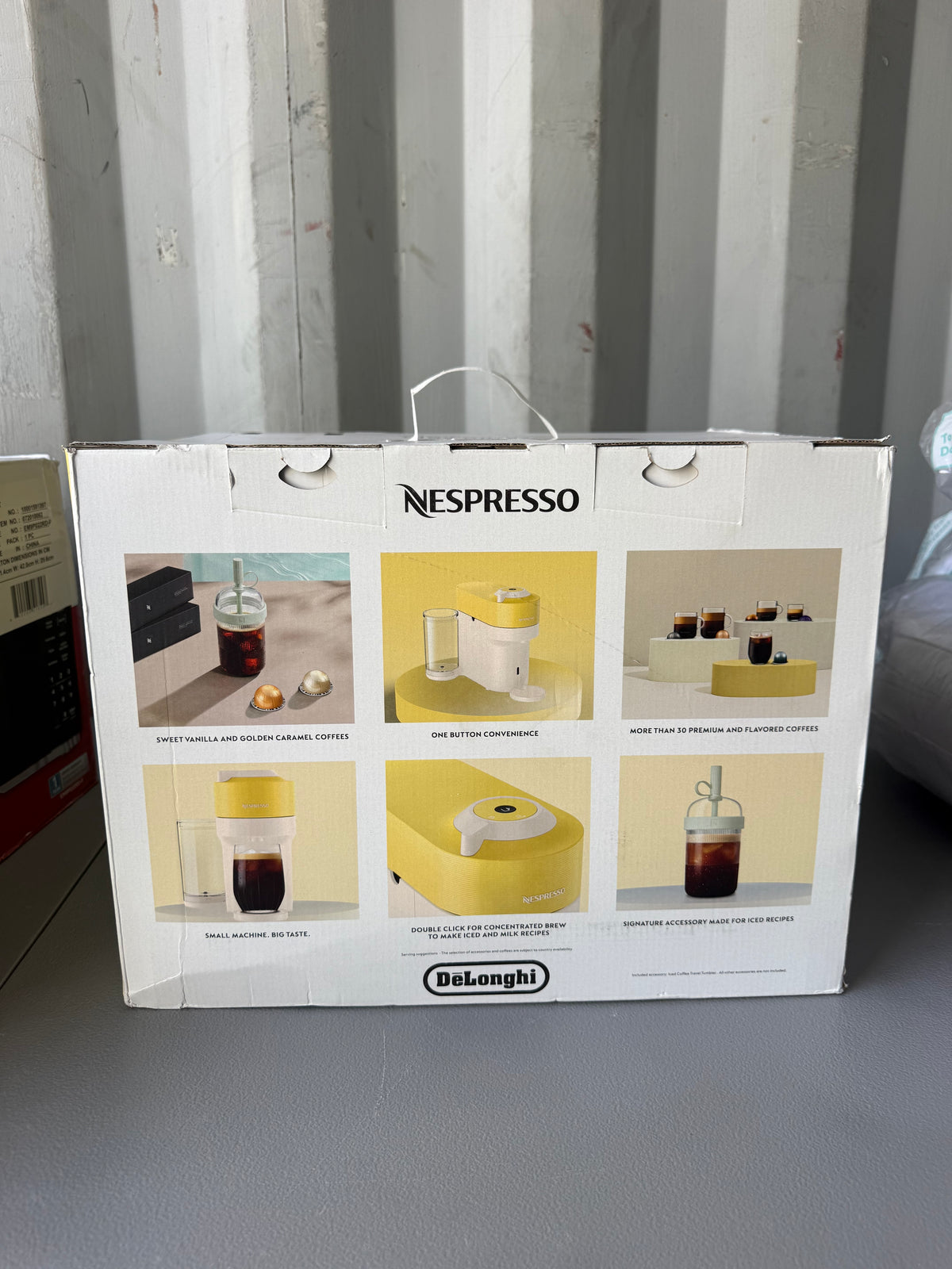 Nespresso Vertuo Pop+ Coffee and Espresso Maker by De'Longhi Value Pack Bundle -  Lemon Yellow
