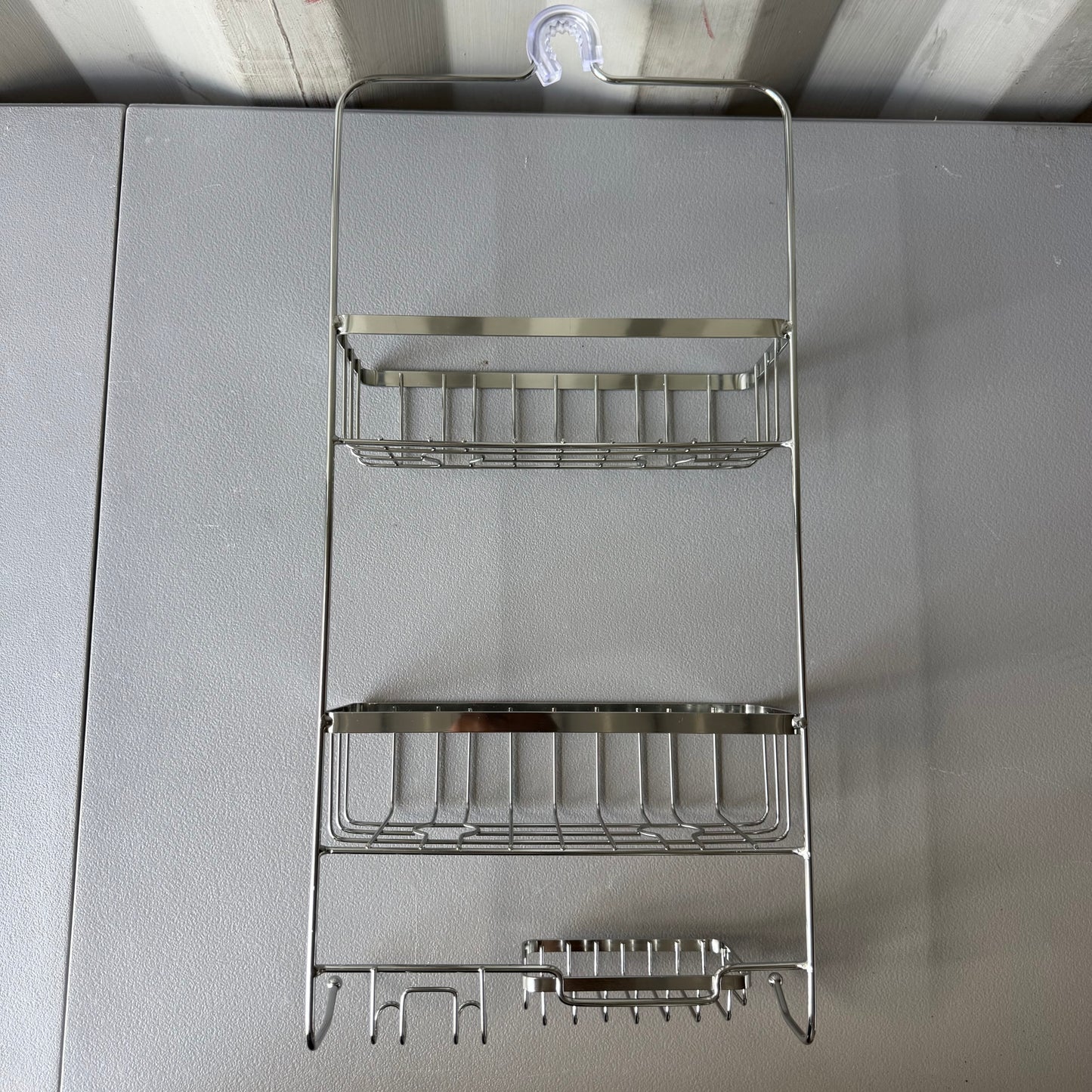 Bathroom Shower Caddy Chrome - Threshold™: Rust-Resistant Steel, Hanging Organizer with Shelf Storage, 24" Height