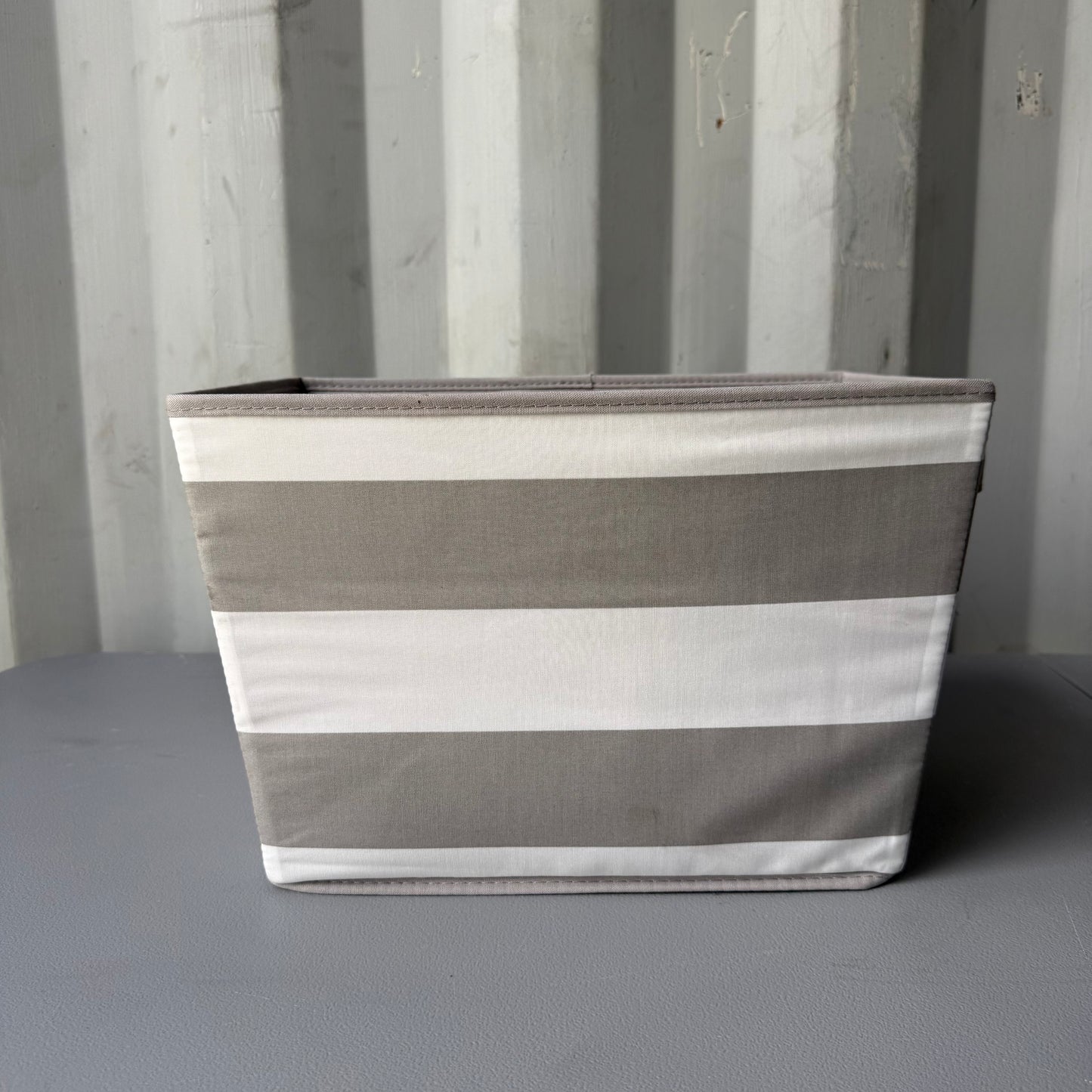 Canvas Striped Kids' Bin Gray - Pillowfort™: Toy Storage, Decorative Rectangle, 21.63 Volume