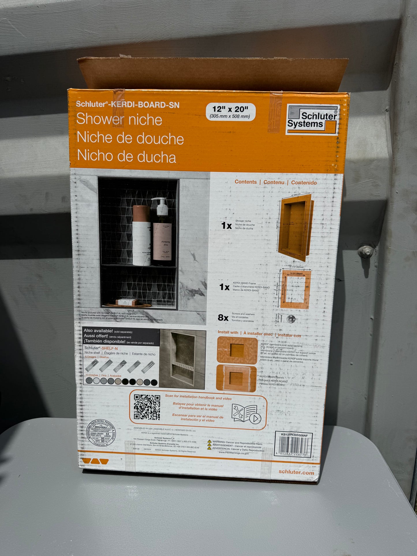 Schluter Systems Kerdi-Board-SN Shower Niche 12-in x 20-in w/Frame