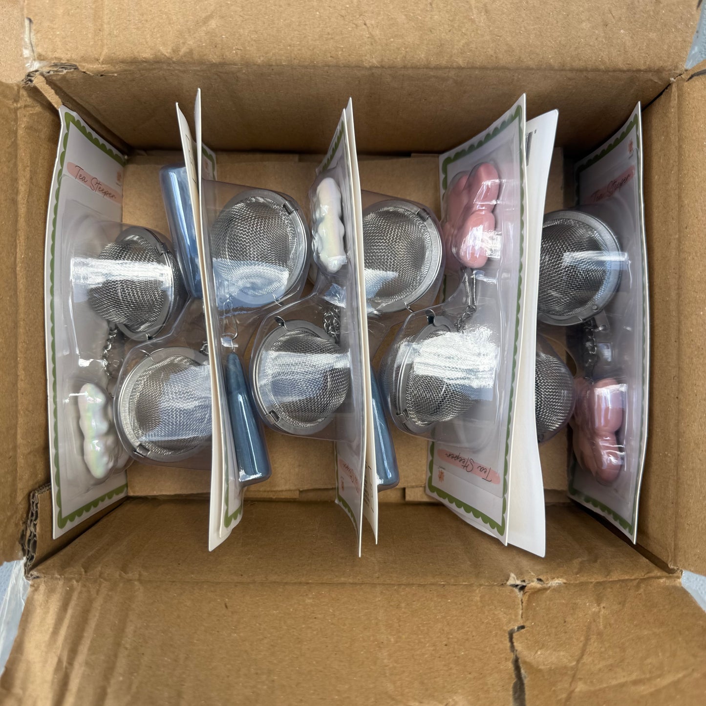 Box of Tea Steeper Bows - Pink, Blue, Cream