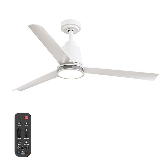 ALTITUDE SOLO 52-in Matte White with Matte White Blades LED Covered Outdoor Ceiling Fan