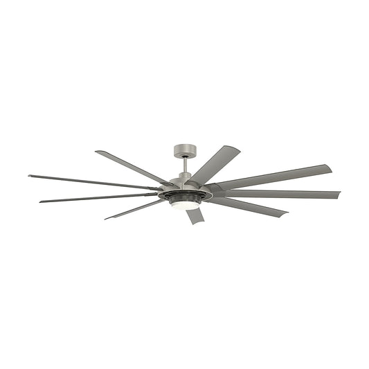 Fanimation Studio Collection Slinger v2 72-in Brushed Nickel with Gray Blades Adjustable Ceiling Fan