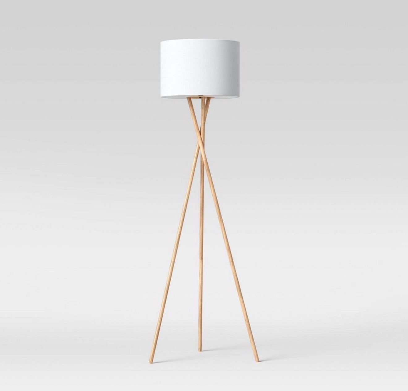 Set of 2 59"x18.5" Modern Tripod Floor Lamp Natural - Threshold™: Linen Shade