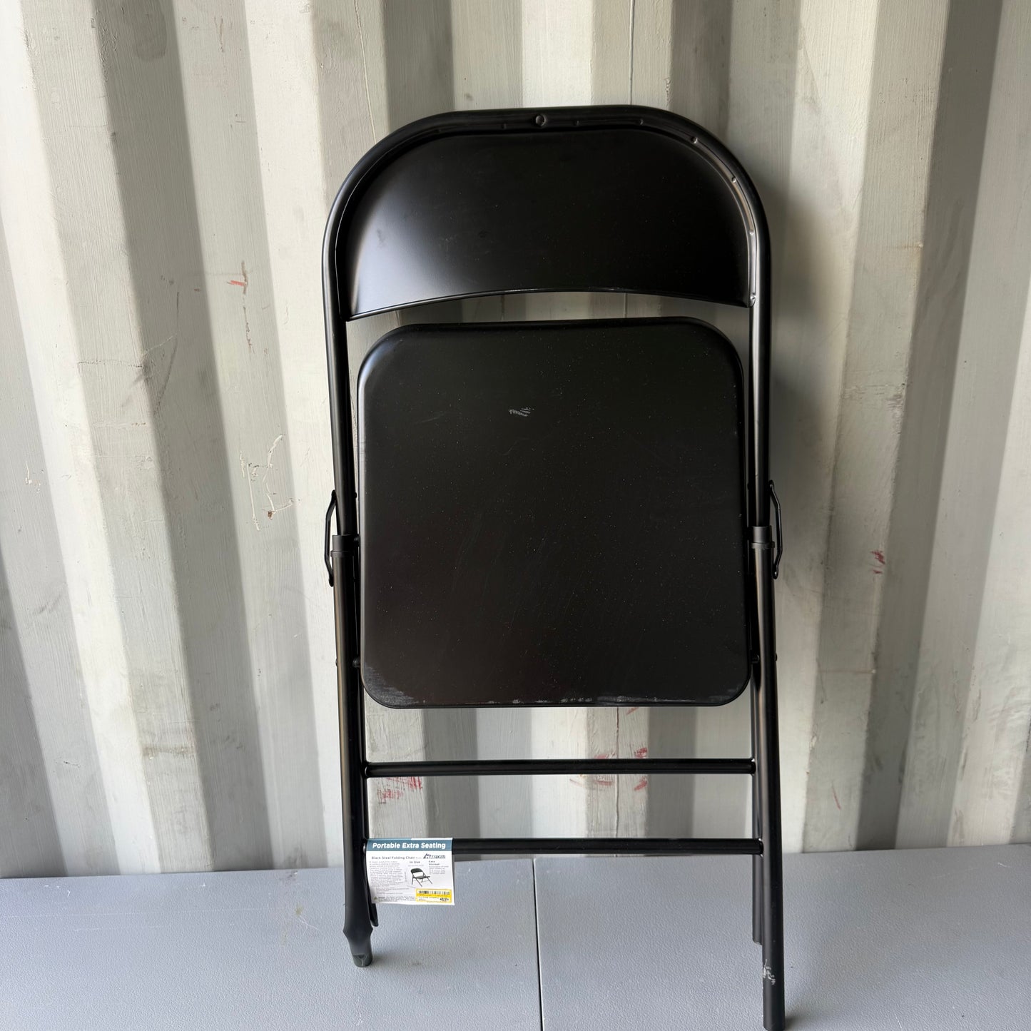 Peakform Black Steel Folding Chair