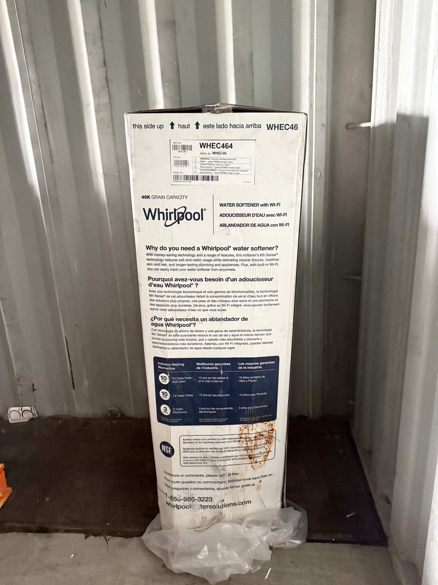 Whirlpool 46000 -Grain Pro Series Wi-Fi Enabled Smart Water Softener For Hard Water and Iron Reduction