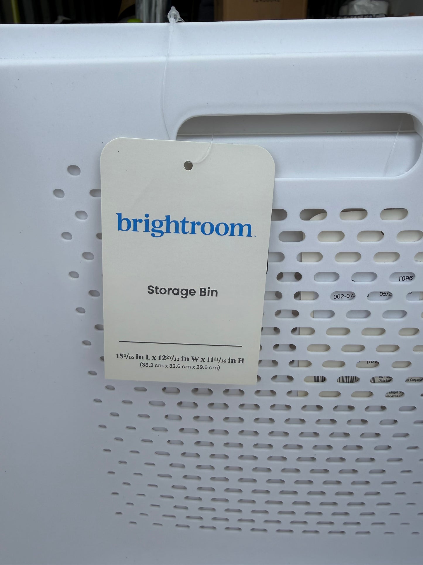 Set of 6 Decorative Plastic Bin with Cutout Handles - Brightroom™