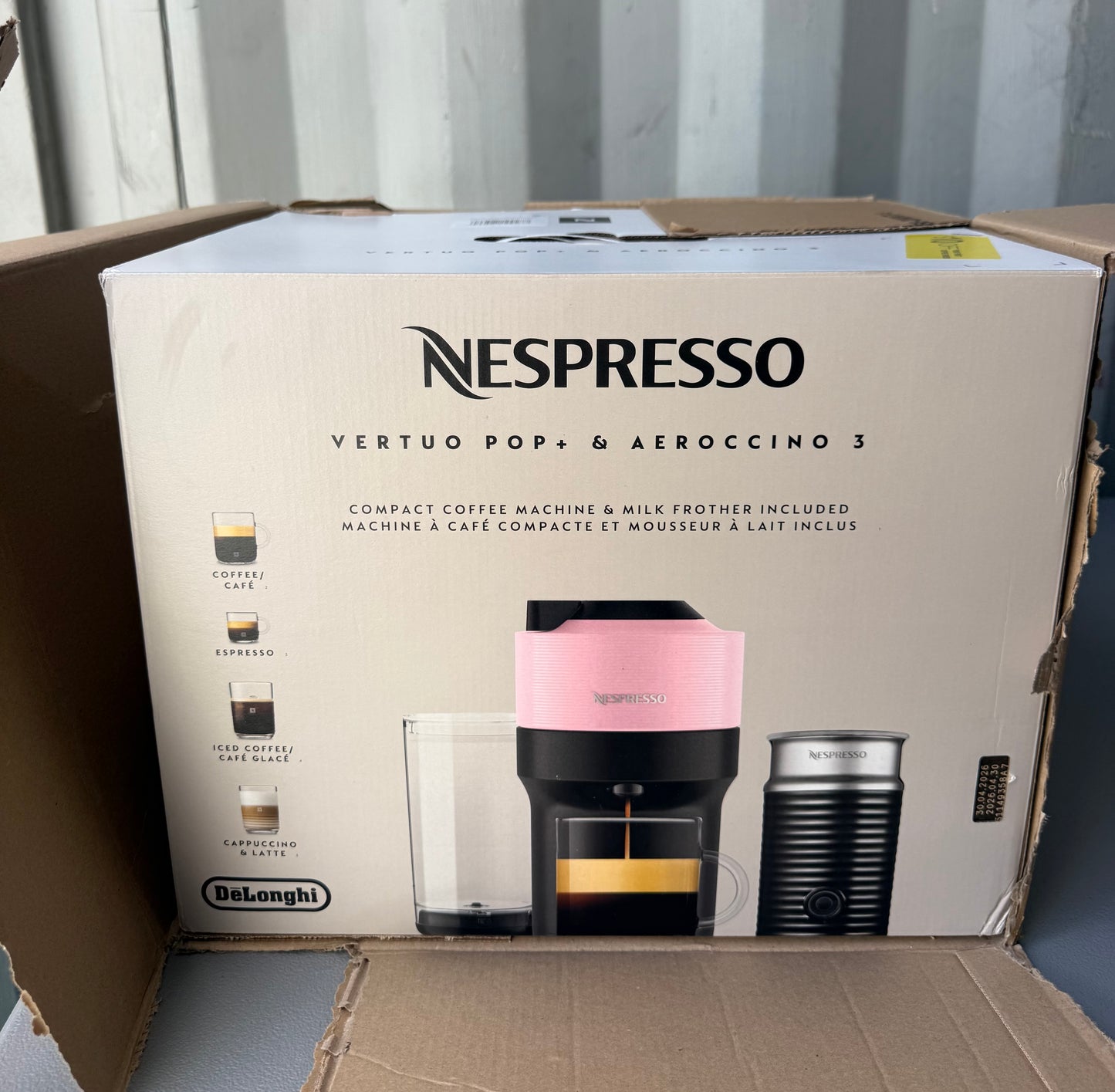 Nespresso Vertuo Pop+ Coffee and Espresso Maker by De'Longhi with Milk Frother Candy Pink