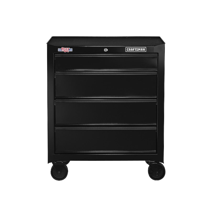 CRAFTSMAN 1000 Series 26.89-in W x 31.98-in H 4 -Drawer Steel Rolling Tool Cabinet (Black)